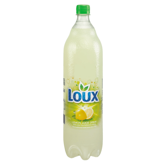 Lemon Fruchtsaftgetränk Lemonada (1,5L) Loux von Loux bei Araxxon  - Hochwertiges griechisches Produkt.   Lemon Fruchtsaftgetränk Lemonada (1,5L) Loux από Loux στο Araxxon  - Αυθεντικό ελληνικό προϊόν.
